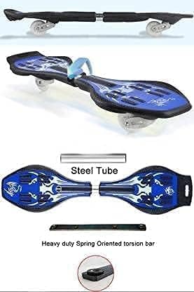 Image of Alloy Wave Board Skate Board with Carry Bag Led Flash Colorful Lights in 2 Wheels for Outdoor for Kids Skateboard for Kids (Multicolor Waveboard)