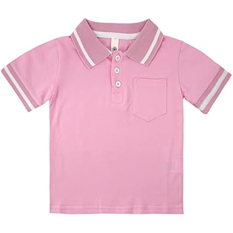 KISLOVE Toddler Boys Polo Shirt Girls School Shirts Gym Tops,Pink,4T Cover