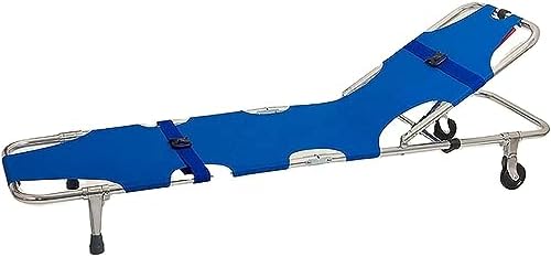 Portable Folding Stretcher with Wheels and Backrest - Lightweight Emergency Medical Bed for Comfortable and Easy Transport