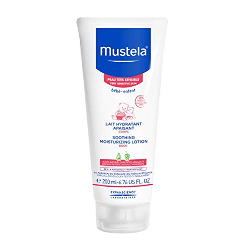 Mustela Soothing Moisturizing Body Lotion, Natural Baby Lotion, for Very Sensitive Skin, Fragrance-Free