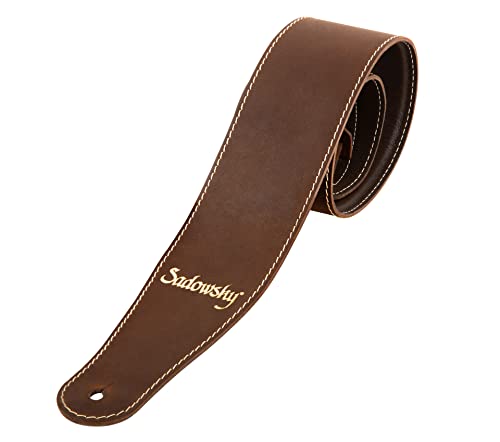 Sadowsky MetroLine 本革ベースストラップ 黒 Sadowsky MetroLine Genuine Leather Bass Strap Brown/Silver