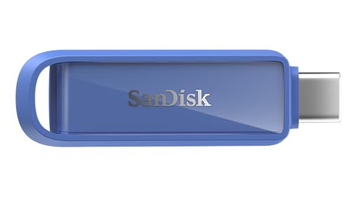 Image of SanDisk Phone Drive with USB-C, 256GB, Upto 150 MB /s, Maritime Blue, 2Y Warranty, Automatic Backup Using SMZ, Works with iPhone 15 & iPhone 16 Series