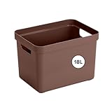 Sunware Sigma Home Boite de Rangement 18L   35x24,6x24,3cm   Plastique   Panier rangement brun