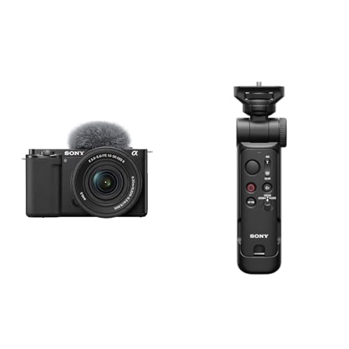 Sony ZV-E10K Systemkamera (APS-C) mit 16-50 mm f/3,5-5,6 II Power Zoom Kit-Objektiv – dreh- und schwenkbarer Bildschirm, Echtzeit-Augenautofokus, ideal für Vlogger & Einsteiger + GPVPT3BT