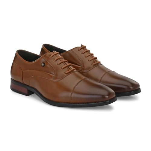 Image of San Frissco Mens Formal Shoes Lace Up Leatherette Oxfords /Soft Cushioned Footbed with TPR Sole /Comfortable, Stylish, Trending, Party, Outdoor Shoes for Office & College