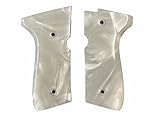 handicraftgrips New Beretta 92 92F 92G 92FS FS 92SB 96 M992 M9 Full Size Grips Full Size White Pearl Color Resin Polymer Polyester Handmade #BFR02