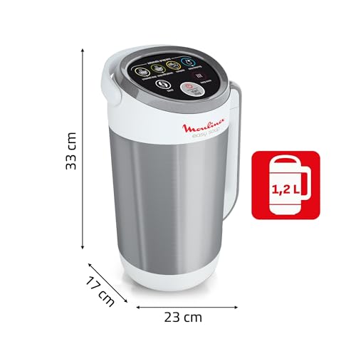 Moulinex Blender chauffant Capacité 1.2 5 programmes automatiques Double paroi Soupe Velouté Compote Smoothie Maintien au Chaud Easy Soup LM841110 - vue 3