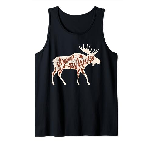 Mama Moose Boreal Habitat Largest Deer Specie Mother's Day Tank Top, Black