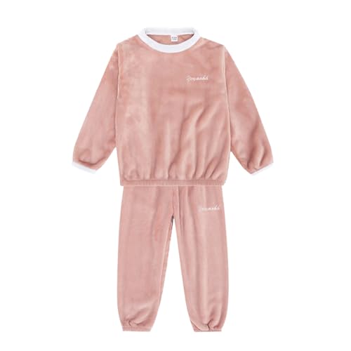 Conjunto de ropa de franela para niños con sudadera mullida y pantalones cálidos de 7 a 8 años