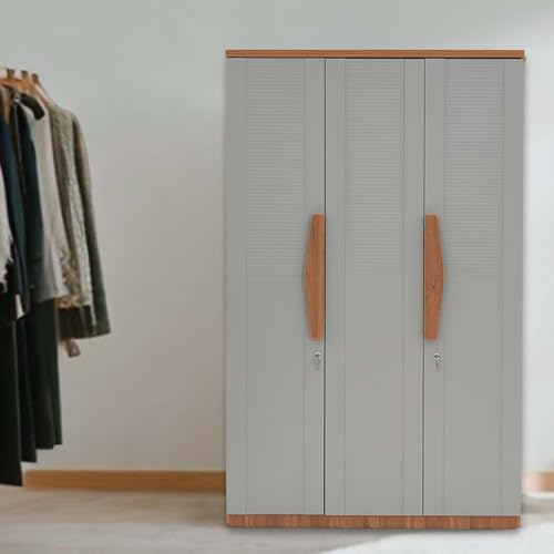 Image of Royaloak Genting Malaysian Wardrobe 3 Door | Engineered Wood | Lockable Shutter Doors | Drawer Storage with Lock | Soft Closing Hinges | Modern Design