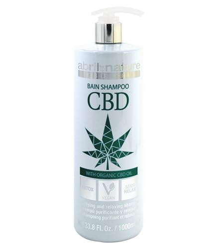 abril et nature - Champú Profesional Detox Capilar CBD - Para Cabellos Estresados - Relaja, Oxigena y Purifica - Efecto Frescor y Anti-Estrés - Extracto de Cannabis - Vegano - 1000 ml