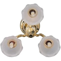 Lampara Araña Metal CHICIRIS Lámpara de Techo para Casa de Muñecas de 3 Cabezales, Lámpara de Araña en Miniatura de Vidrio y Metal con Pilas para Decoración a Escala 1:12, Adecuada para Casa de Muñecas,