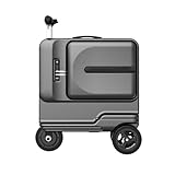 Jidanmian Maleta eléctrica Inteligente de 48 litros con luz LED, Plegado con un Solo botón y Puerto USB. Ideal para Viajes de Negocios en aeropuertos(Black)