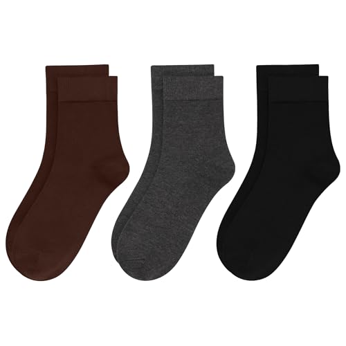 Image of Womens Viscose Bamboo Crew Socks Thin Casual Ultra Soft Colorful Above Ankle Socks Breathable Comfortable 3 /6 Pairs