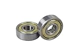 AlveyTech 608ZZ (608Z) ABEC-5 Shielded Steel Wheel Bearings - Replacement fits Drive, Jazzy, Pride, Jet, Quicky, Mobility Scooter, Rollator, Skateboard Ball Bearing for Longboard Skate Wheels 2-Pack