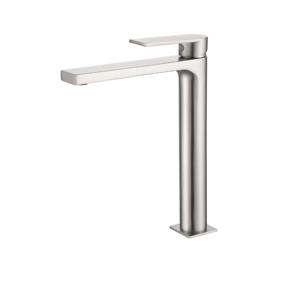 Alpha Single Lever Basin Mixer Tap Easy Installation High Quality Finish Elegant Design Water Saving and Durable Satin Nickel