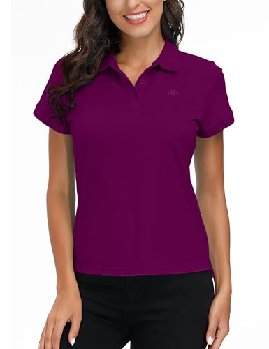 Polo de mujer en algodón transpirable para golf y trabajo 3