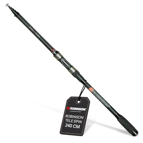 Robinson Angelrute - Teleskoprute Karbon - Kompaktes Transportmaß - Robuste Ringe - Rutschfester Rollenhalter - Leicht und widerstandsfähig - Stinger X-Cross Tele
