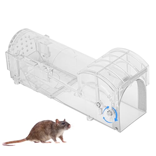Trampas para ratones humanos, trampa ventilada para animales y niños, con caja de cebo, lavable y reutilizable, respetuosa con el medio ambiente, segura y sin salida de liberación rápida para uso en