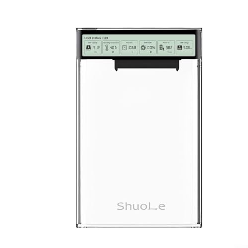 MeevrgR U25TY36 - Caja de disco duro USB de 3.2 pulgadas, carcasa externa de 2.5 pulgadas sin herramientas con pantalla de monitoreo en tiempo real (hasta 4 TB, 5 Gbps) (1)