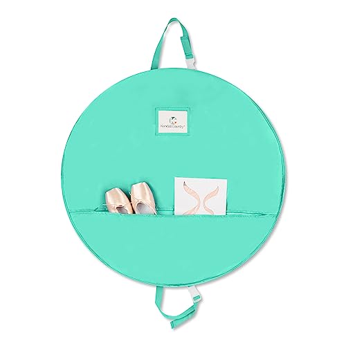 Professional Dance Pancake Tutu Bag - 3-inch Gusset, 2 deep pockets for Tutu Skirts, Travel Storage Costumes, Ballerinas, and Competitive Dancers (Seafoam, 30-inch)