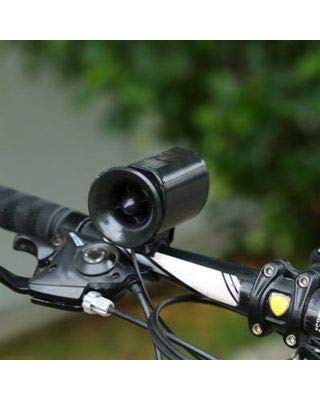 Bicycle Siren Horn Bell (6 in 1 Alarm Sounds) - 140 DB Sound, Waterproof, with Mounting Bracket - Black