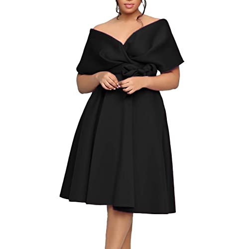 Robe de banquet hors de l'épaule confortable pour dissimuler les rondeurs
