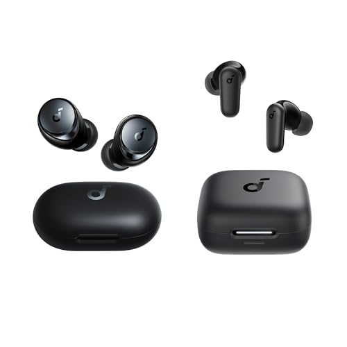 Soundcore by Anker Space A40 Adaptive Noise Cancelling Wireless Earbuds, Reduce Noise Up to 98%, 50H Runtime, Hi-Res Sound, and P30i Noise Cancelling Earbuds, Powerful Bass, 45H Playtime, 2-in-1 Case