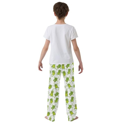 ZZXXB Dancing Frog Boys Long Pants Soft Trousers Elastic Waist Kids Lounge Bottoms with Pockets S-XL3