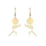 Divertido Smiley dedo medio Graffiti Pendientes colgantes personalizados Cool gestos Collar Punk creativo único hecho a mano Declaración Amistad Joyería Mujeres Hombres (oro 2)