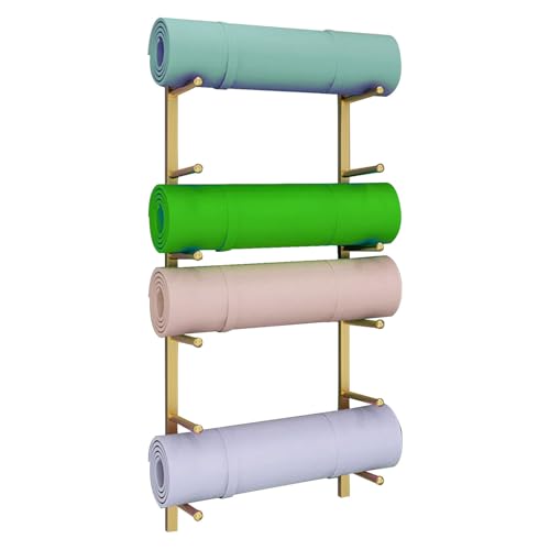 Support de rangement mural en métal pour tapis de yoga, rouleau en mousse, pour la maison, la salle de sport, l'école, le commerce – Support mural pour équipement d'entraînement