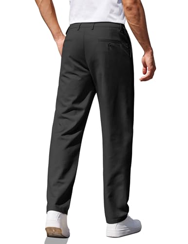 COOFANDY Men's Casual Pants Classic Fit Straight Legs Flat Front Twill Pants3