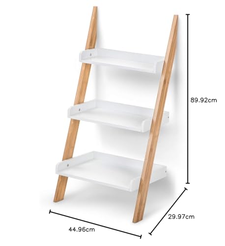 Image of Ladder Shelf | 3-Tier, Natural Bamboo and MDF Shelving | Modern Essence Collection