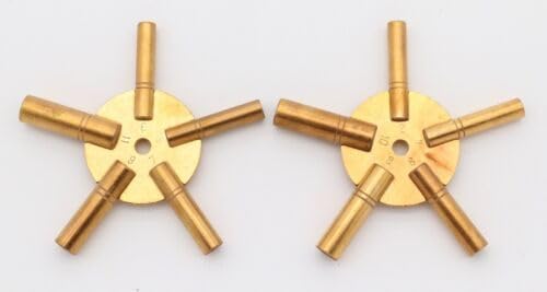Generic Replacement for 5-in-1 Clock Winding Key Winder Set of 2 Even and Odd 5 Prong Sizes 2 Thru 11