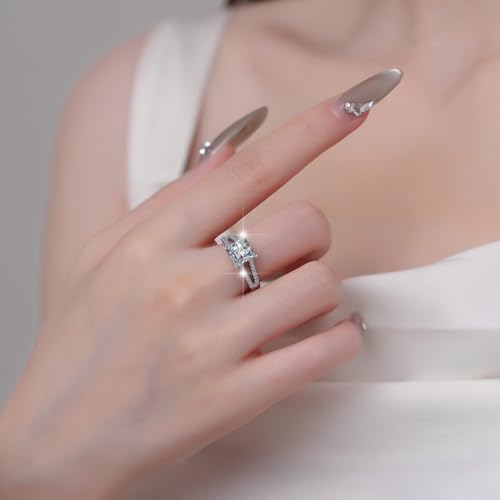 Bague moissanite princesse 2 carats pour illuminer vos soirées - 5