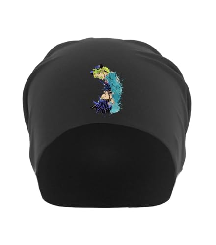 Bonnet coton Anime 73 noir et extensible style streetwear unisexe