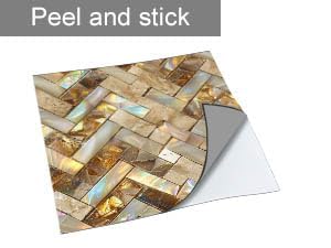 Image of Moroccan Tile Stickers | Waterproof Self Adhesive Peel & Stick Tile Decals for Kitchen Backsplash, Bathroom Wall, Floor, Furniture & Glass (8x8 Inch, Design 44)