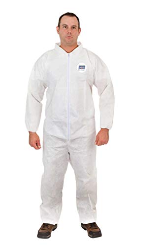 Body Filter 95+ Disposable Coverall Suits (White) | Breathable Cool Material - Professional Protective Body Suit for Dust, Spray, Paint, Insulation, and More (M, Elastic Wrist, Open Ankle) - Thumbnail 2