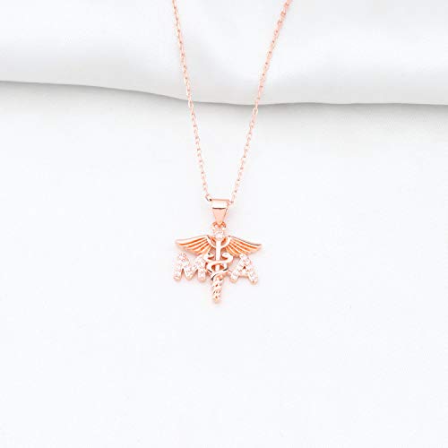 CENWA Medical Assistant Caduceus Angel Necklace - MA Student and Graduation Gift3