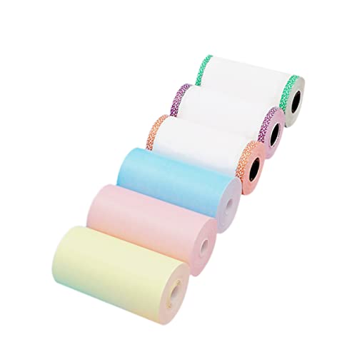 NUOBESTY 6 Pcs Colorful Thermal Paper Home Typing Paper Commercial Label Paper Copier Paper Office and School Supplies Red Green Blue