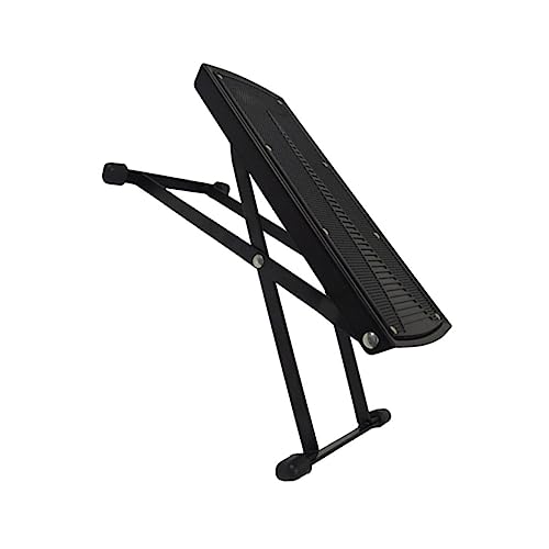 Levemolo Adjustable Guitar Foot Stool with Non-Slip Surface Height Settings Sturdy Frame for Classical Acoustic Electric Guitar Players