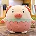 ZYYJG Almohada de simulación creativaForma de Bola Fruta Cerdo Animal Peluche Fresa piña 2 en 1 Peluche Cerdito Rosa Amarillo Grasa Plushie niños creativos Juguete 45cm Pink Strawberry