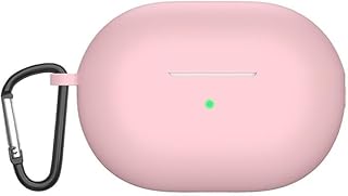 Silicone Case Compatible with Huawei Freebuds Pro 4 2025 with Carabiner, Shockproof Slim Headphone Case, Soft Earphone Protective Cover Support Wireless Charging (Pink)