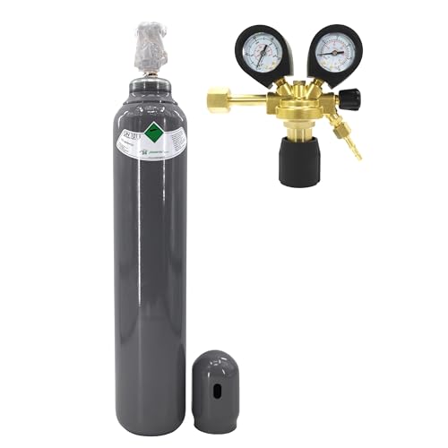 CO2 Flasche 5kg 8L mit Druckminderer Ar/CO2-10 Serie BS.DE - Sicheres Set für präzises Schweißen Bestschweissen.de
