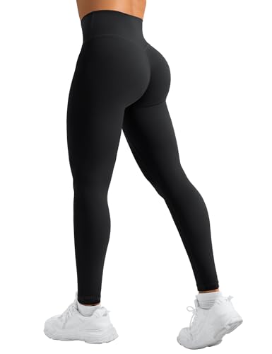 YEOREO Leggings for Women Hidden Scrunch High Waisted Yoga Pants V Cross Tummy Control Craze Compression Workout
