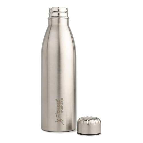Image of Fitness Mantra Stainless Steel Water Bottle 1L | Reusable, Durable & Leak-Proof Bottle for Daily Use| 1 Piece|