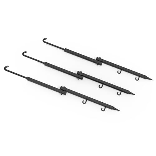 KNINE OUTDOORS Bow Hangers for Tree Hunting - 3 Pack Tree Stand Accessories, Adjustable 23 Inch Gear Holder with 4 Hooks, Tool-Free Installation