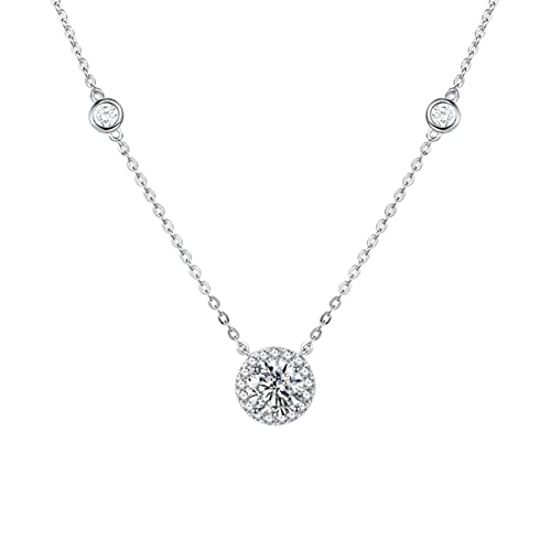 SXSWCH Collar Delicado Moda de Lujo Ligera Collar Decorativo de Plata 925 Collar con Colgante de circón Deslumbrante Collares de Cadena de clavícula Hermosos para Regalo de Mujer