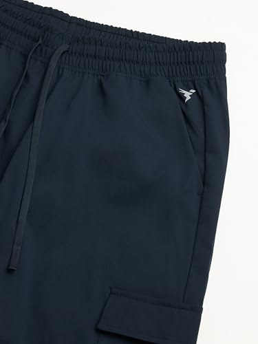 Image of TECHNOSPORT Men's Regular Fit Mid Rise Polyester Solid Cargos for Activewear, Regular Use and Quick Dry