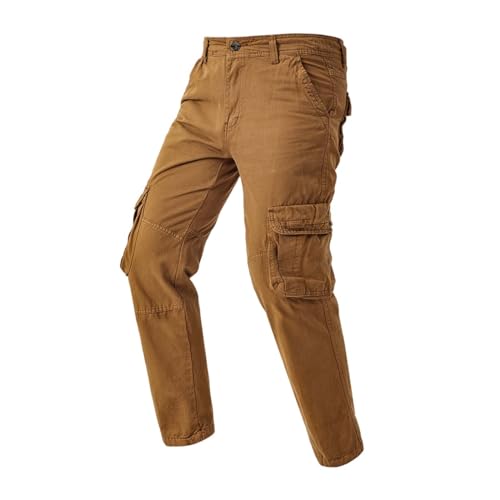 Pantalon de travail vintage pour homme robuste avec fermeture bouton taille